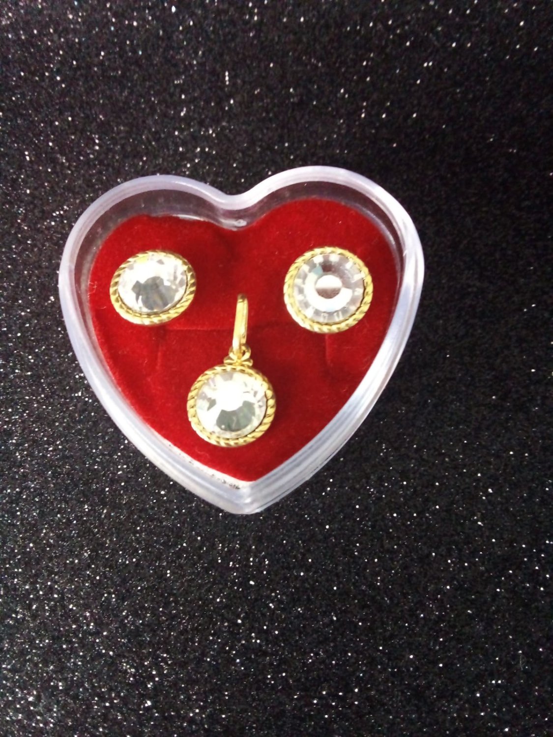 CONJUNTO FOLHEADO ZIRCÔNIA COM BORDA DOURADA