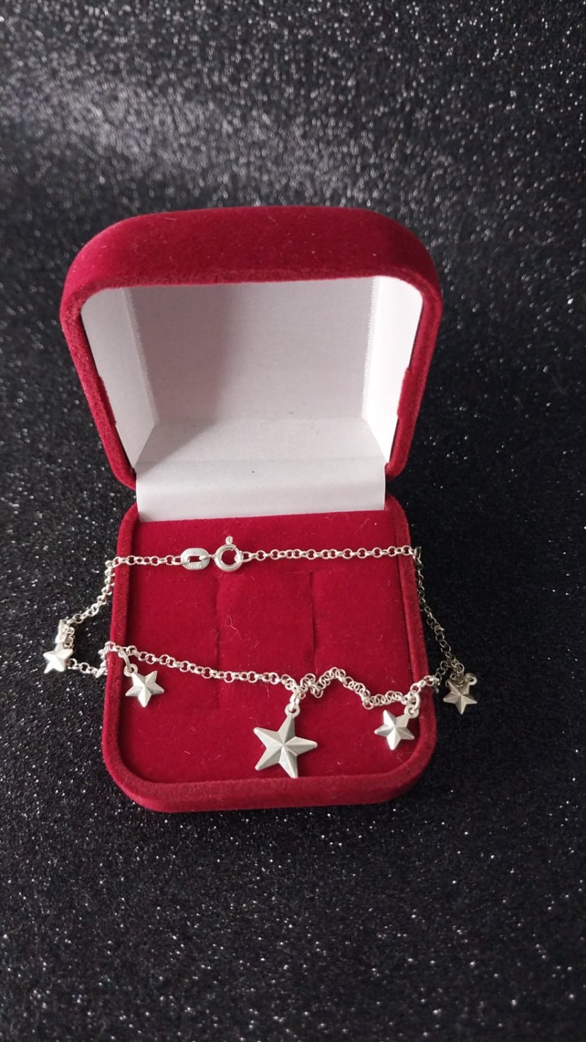 TORNOZELEIRA PRATA ESTRELINHAS