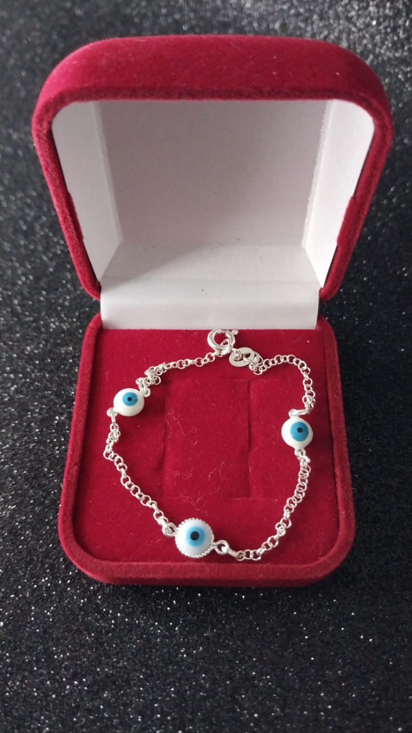 PULSEIRA PRATA 3 OLHOS GREGOS