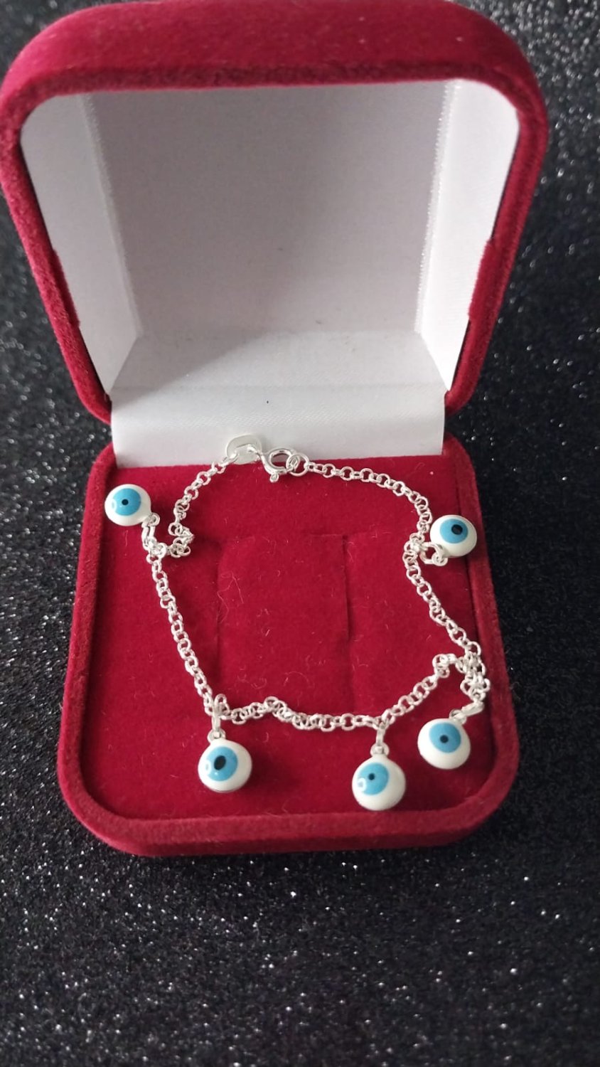 PULSEIRA PRATA 5 OLHOS GREGOS