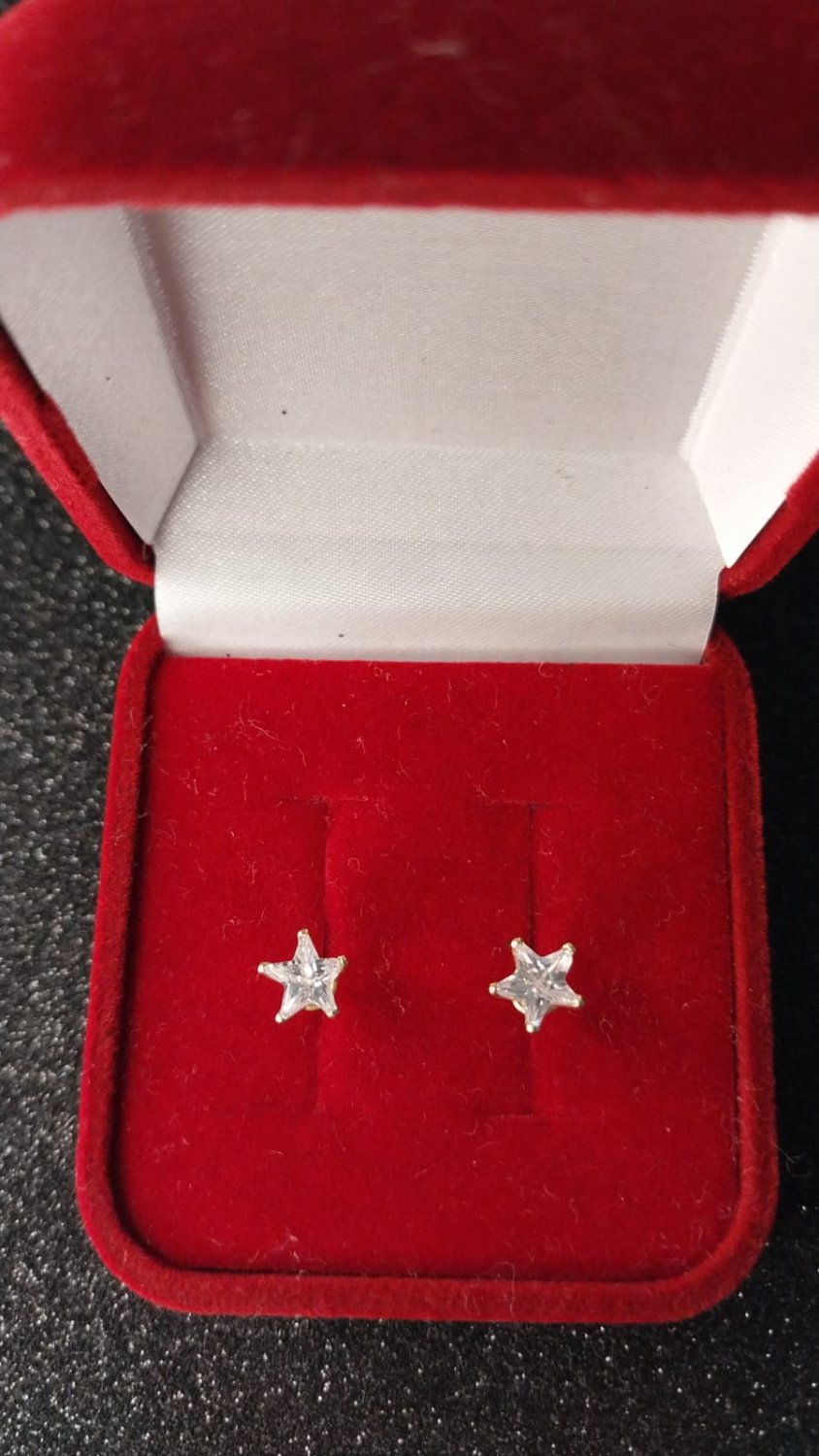 BRINCO FOLHEADO ESTRELINHA PEQUENO 5MM