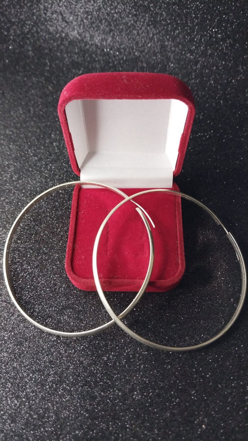 ARGOLA PRATA GRANDE 8CM