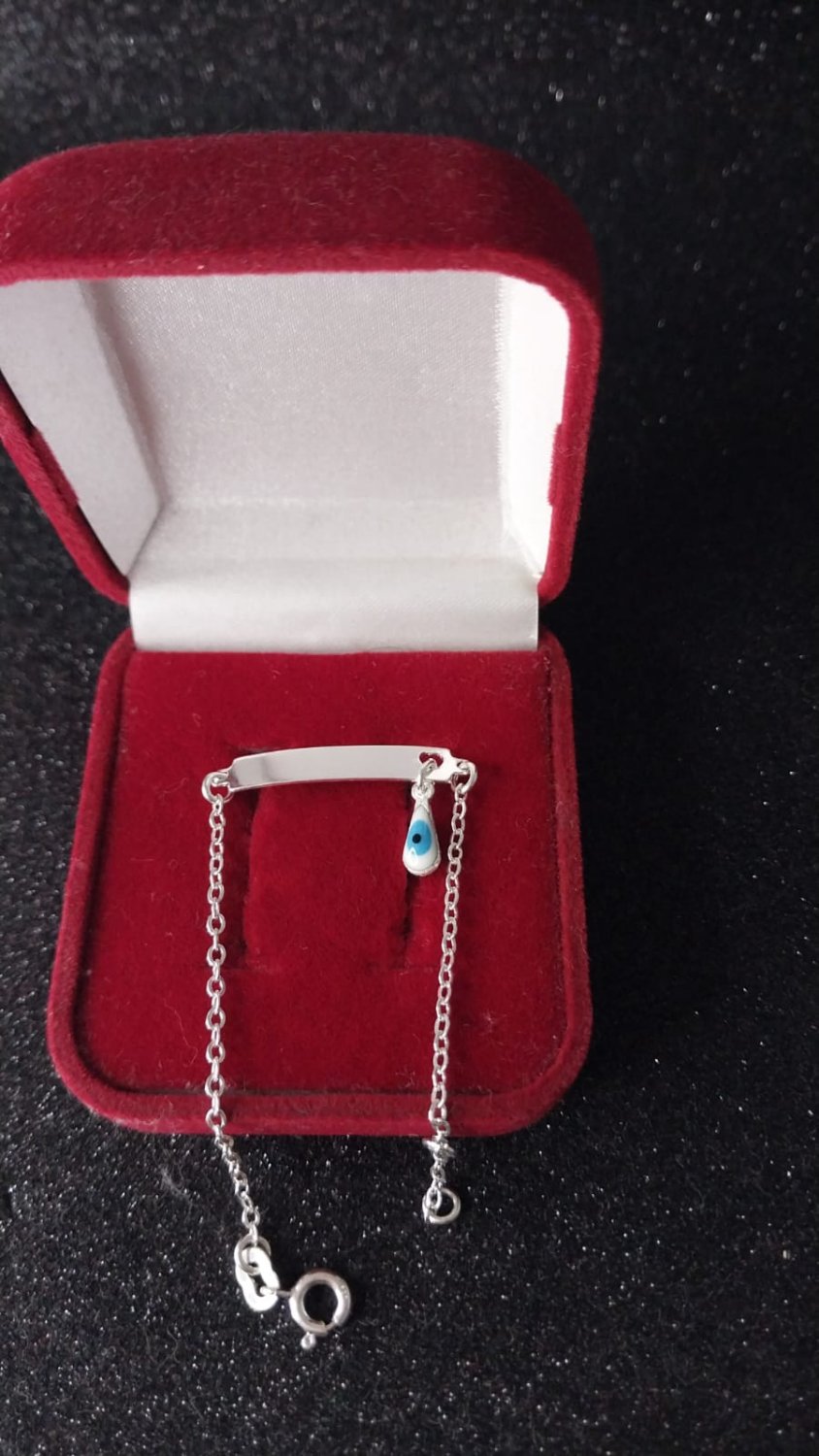 PULSEIRA PRATA INFANTIL CHAPINHA OLHO GREGO