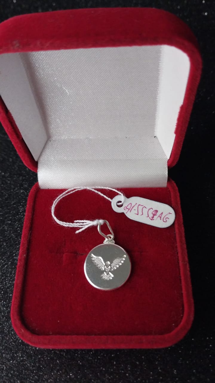 PINGENTE PRATA MEDALHA ESPÍRITO SANTO