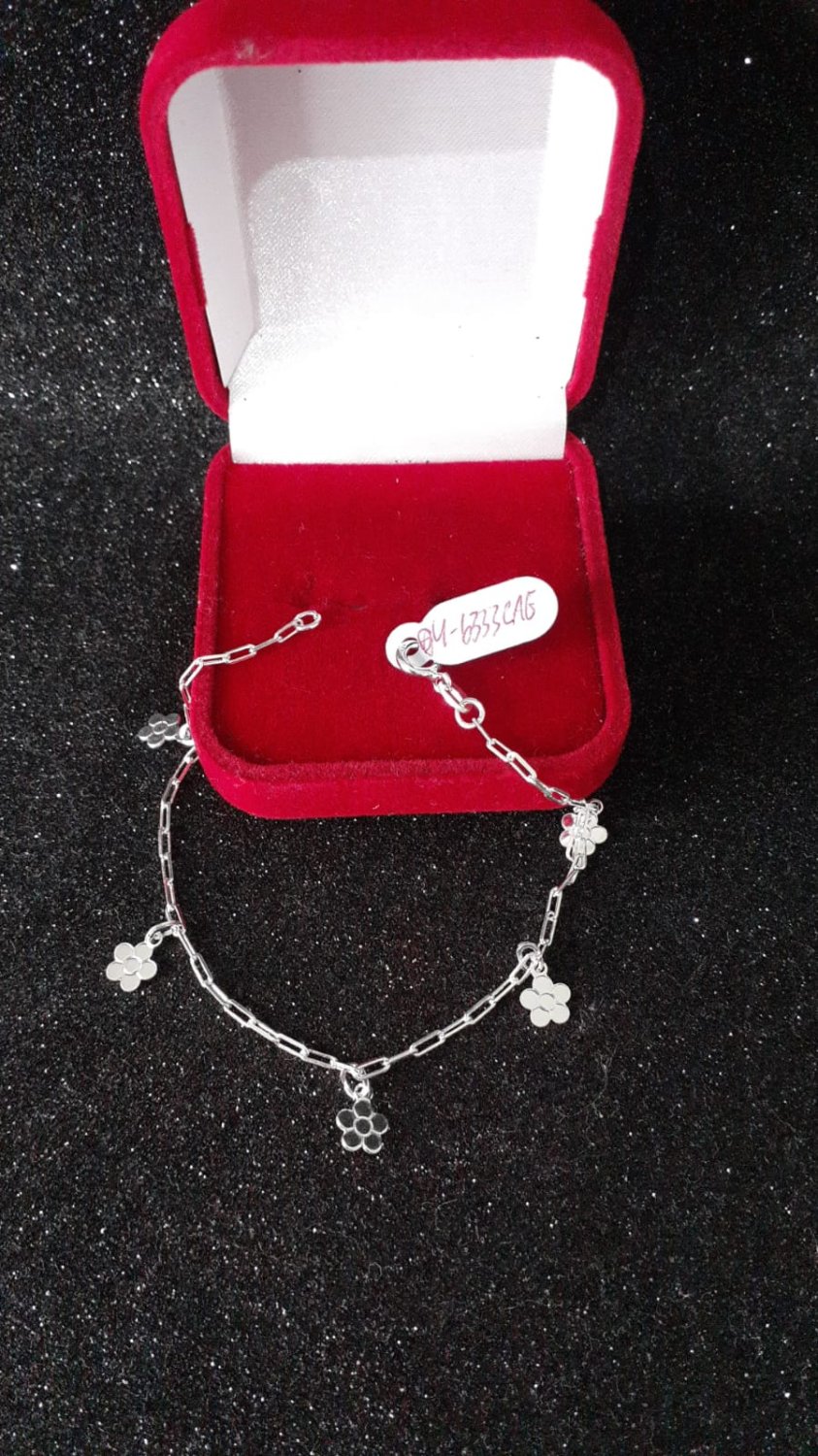PULSEIRA PRATA FLORZINHAS