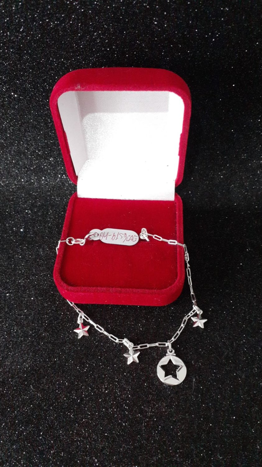 PULSEIRA PRATA ESTRELINHAS CHAPINHA