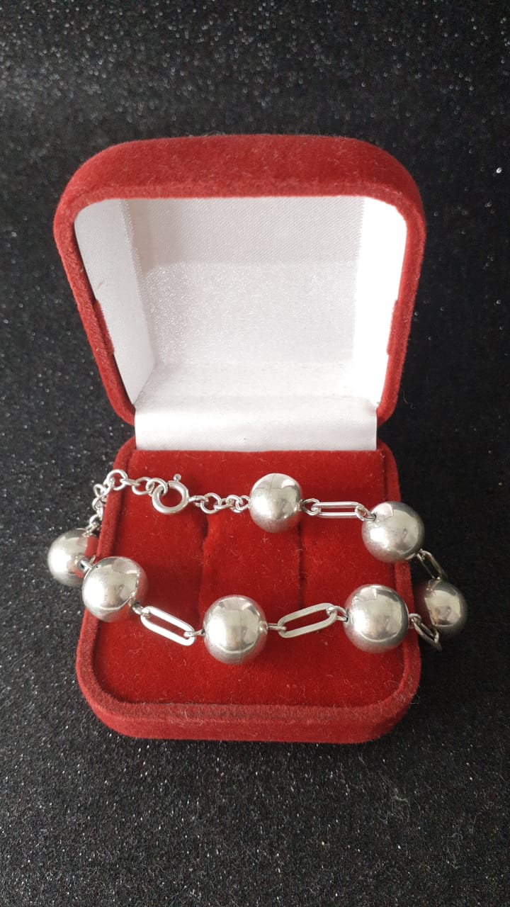 PULSEIRA PRATA DE BOLAS