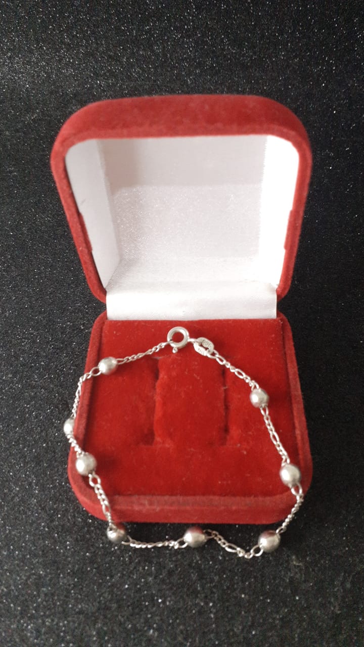 PULSEIRA PRATA BOLINHAS